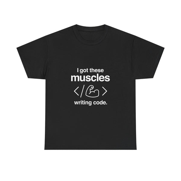 Coding Muscle T-shirt, Programmer Humor Tee, Geek T-Shirt, Nerd Shirt, Tech Gift, Developer Shirt, Funny Coding Apparel, Programmer Present