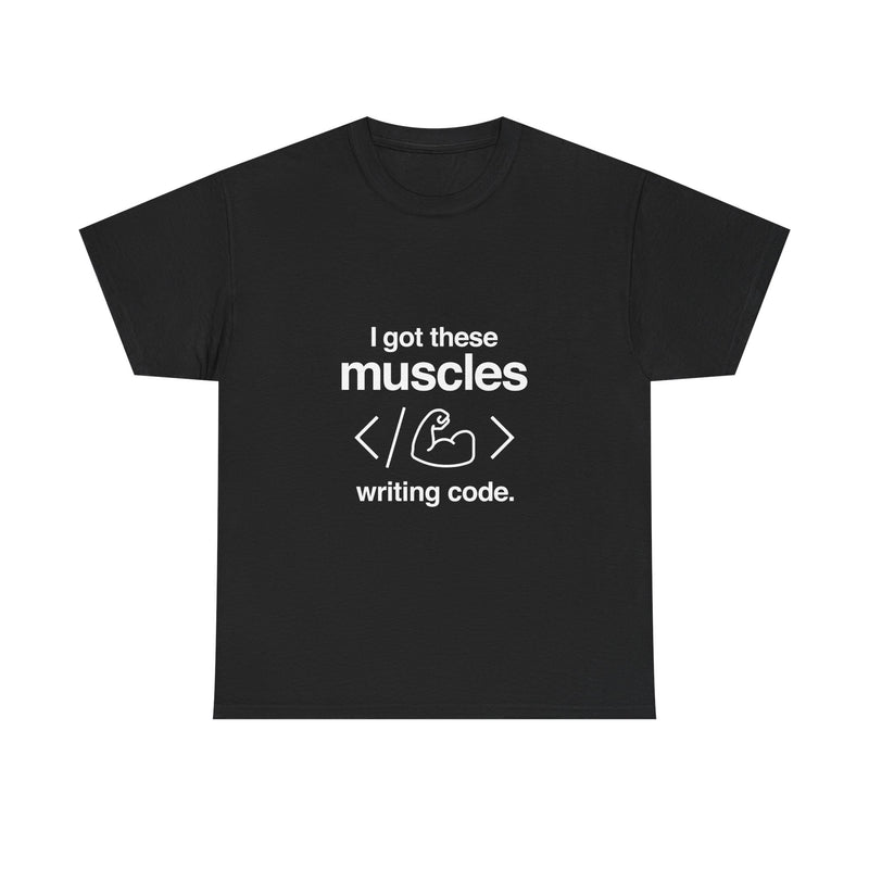 Coding Muscle T-shirt, Programmer Humor Tee, Geek T-Shirt, Nerd Shirt, Tech Gift, Developer Shirt, Funny Coding Apparel, Programmer Present