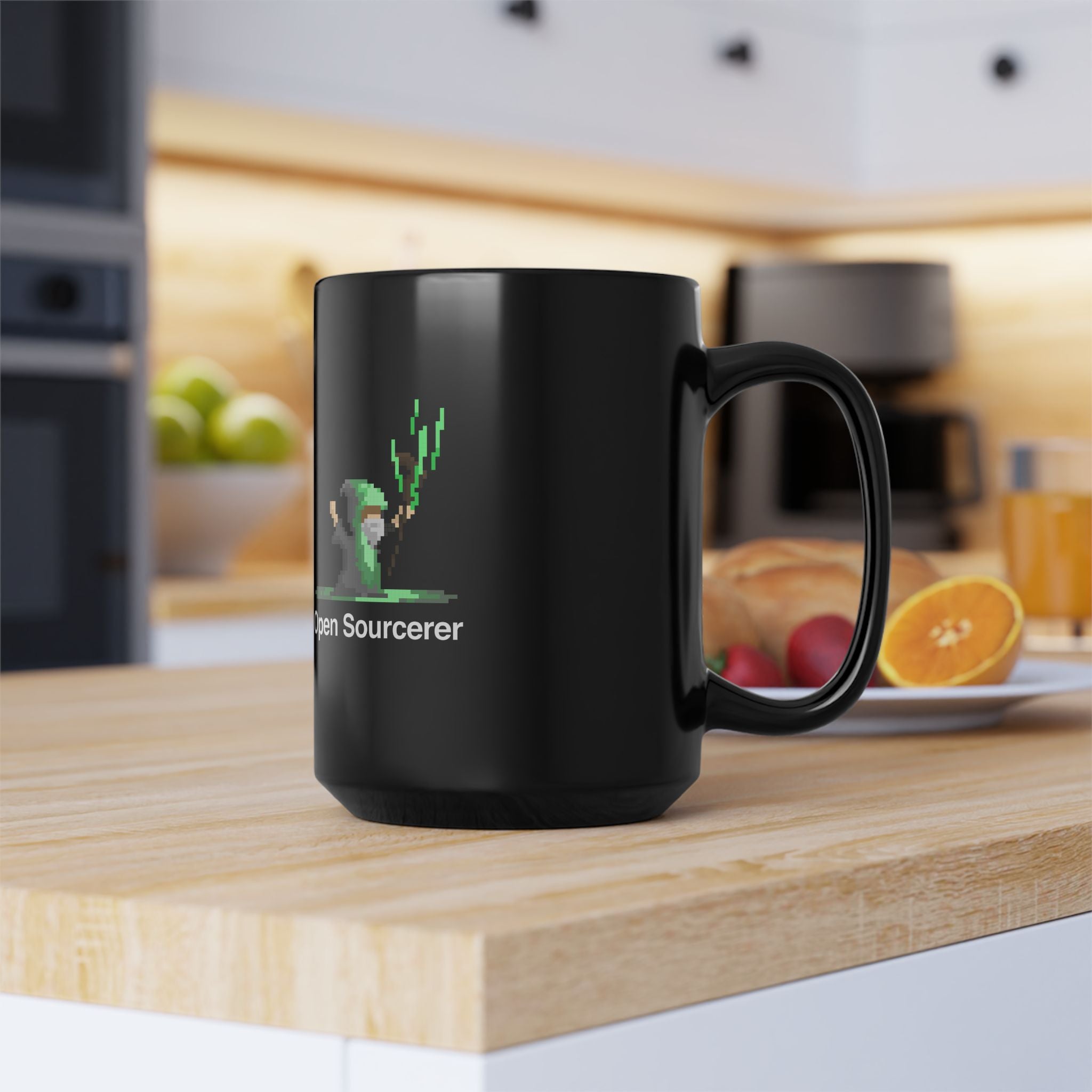 Open Sourcerer - Black Glossy Mug
