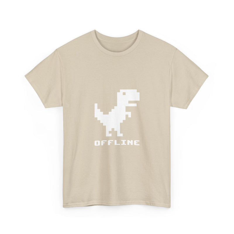 Pixel Dinosaur T-Shirt, Offline Retro Dino Tee, 8-Bit Style Geek T-Shirt, Nerd Shirt, Vintage Gaming Shirt, Fun Tech Gift Apparel