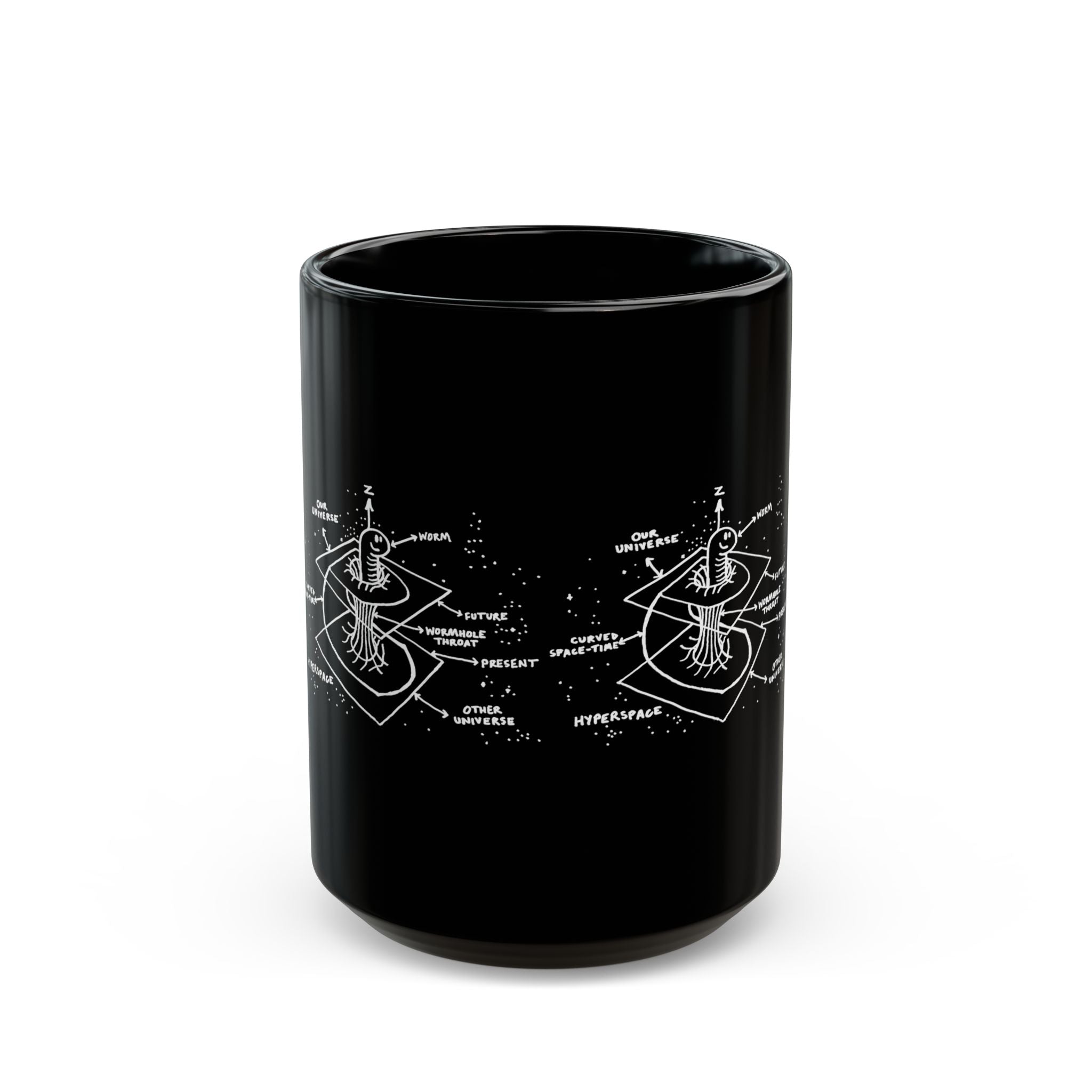 Time Warp Physics Wormhole - Black Glossy Mug