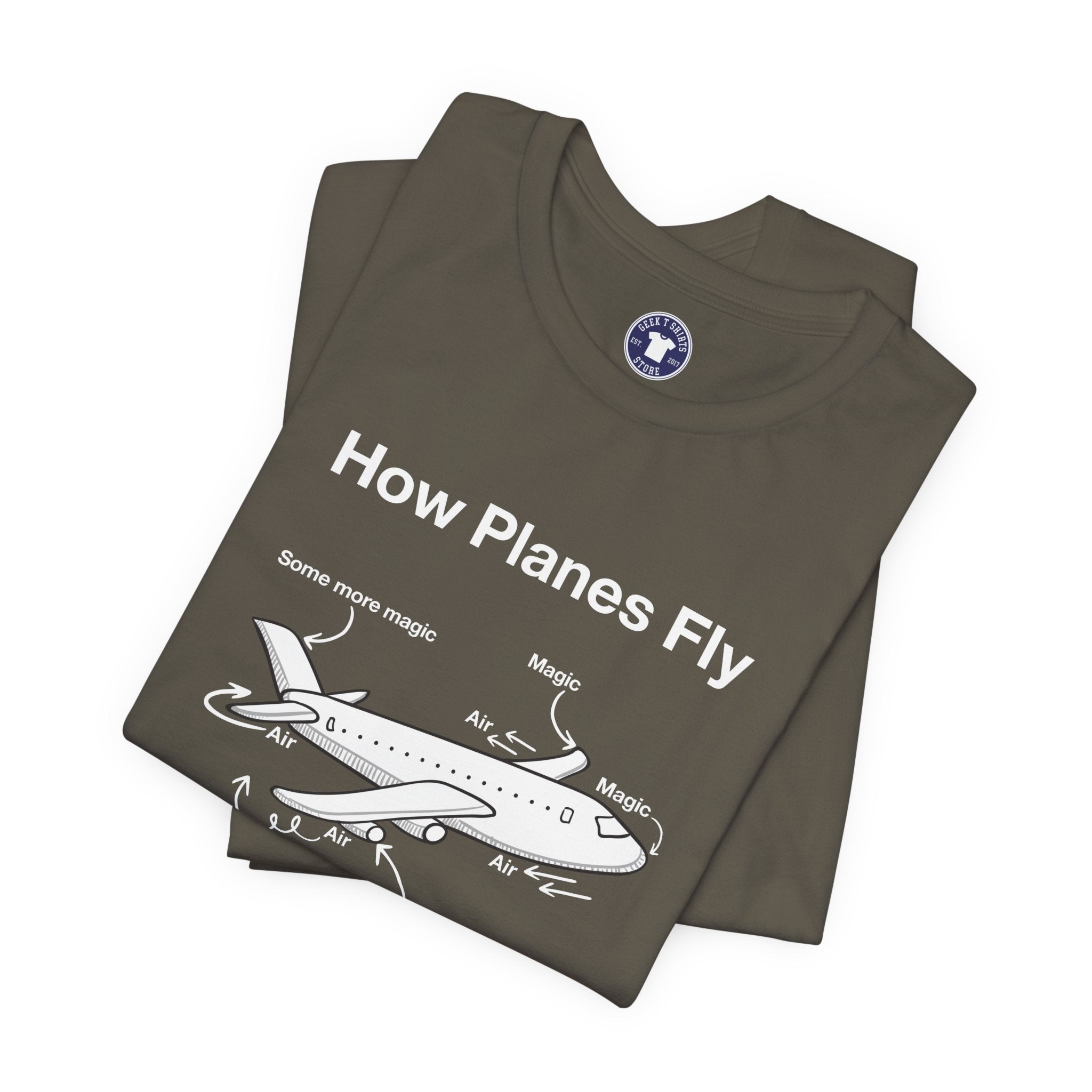 How Planes Fly Funny Aerospace Engineer - Premium Unisex Crewneck T-Shirt