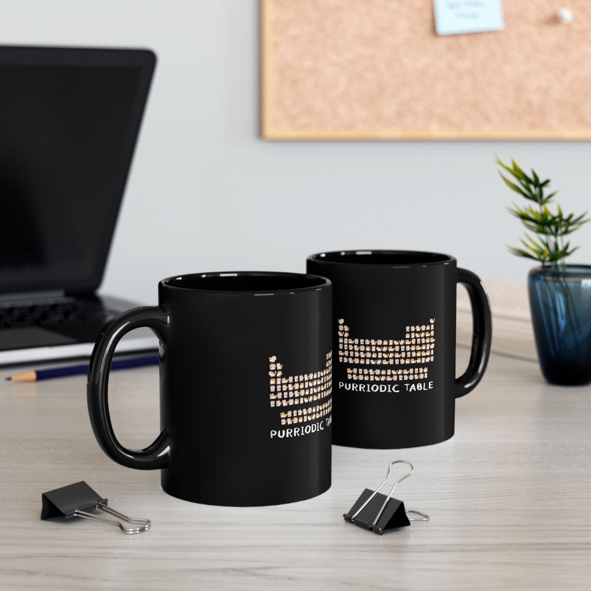 Purriodic Table - Black Glossy Mug