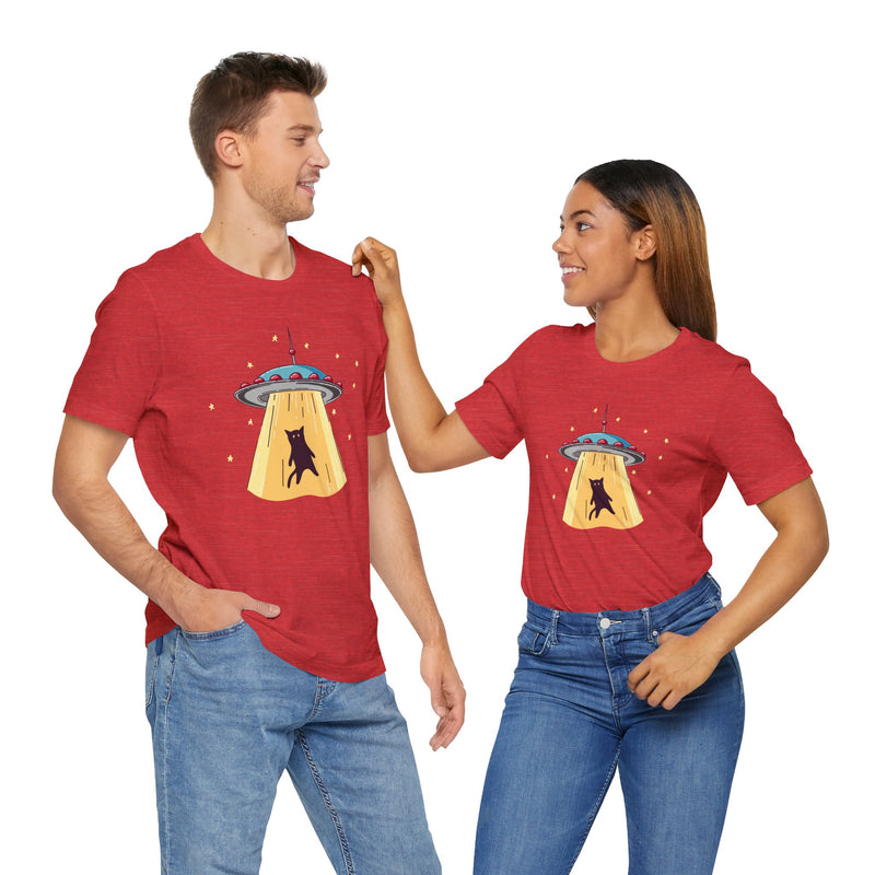 Cat Ufo Abduction - Ufo Shirt - Premium Unisex Crewneck T-Shirt