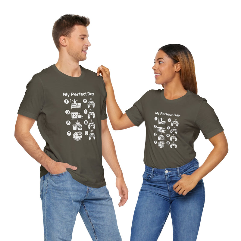 My Perfect Day Gaming - Premium Unisex Crewneck T-Shirt