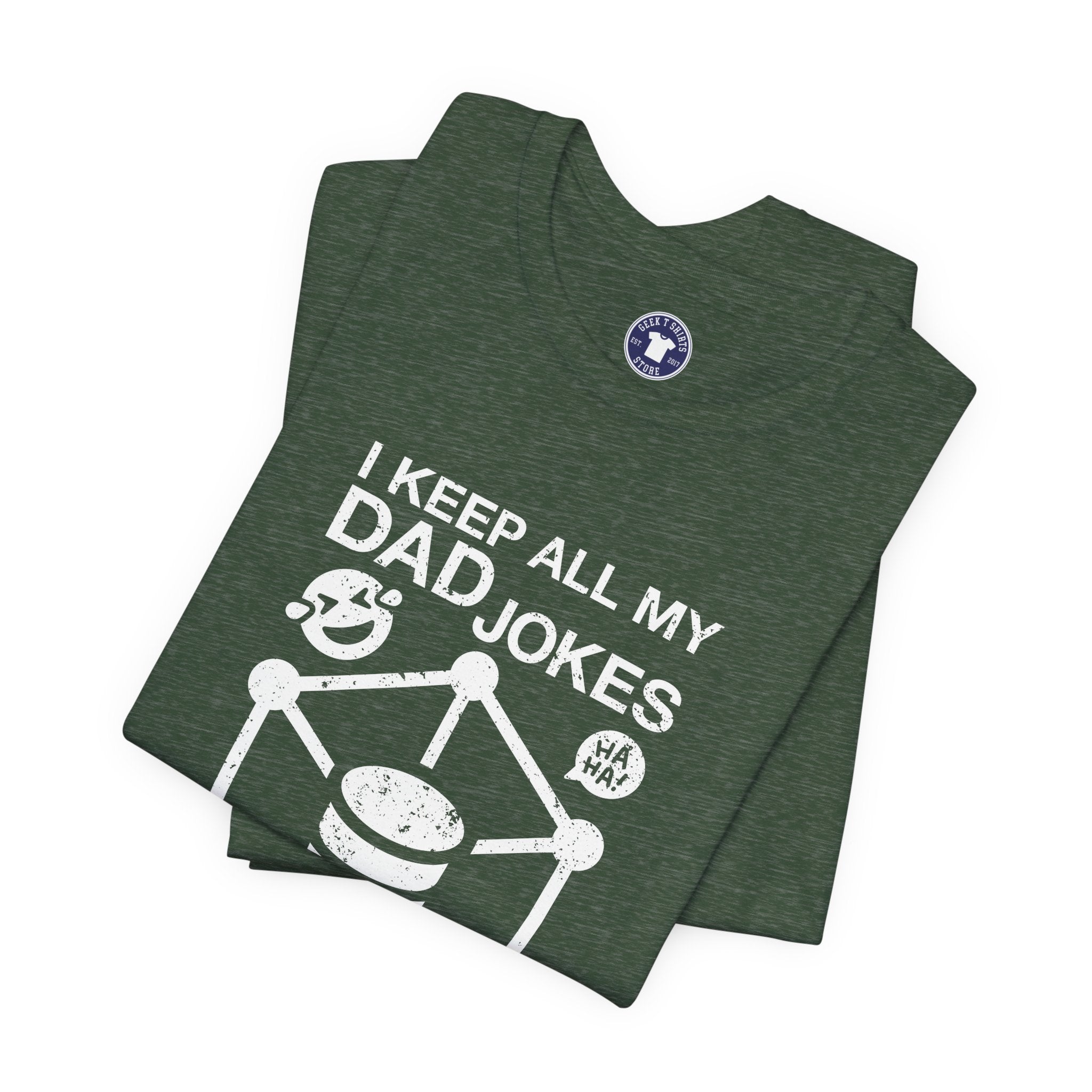 I Keep My Dad Jokes In A Dad-A-Base - Premium Unisex Crewneck T-Shirt