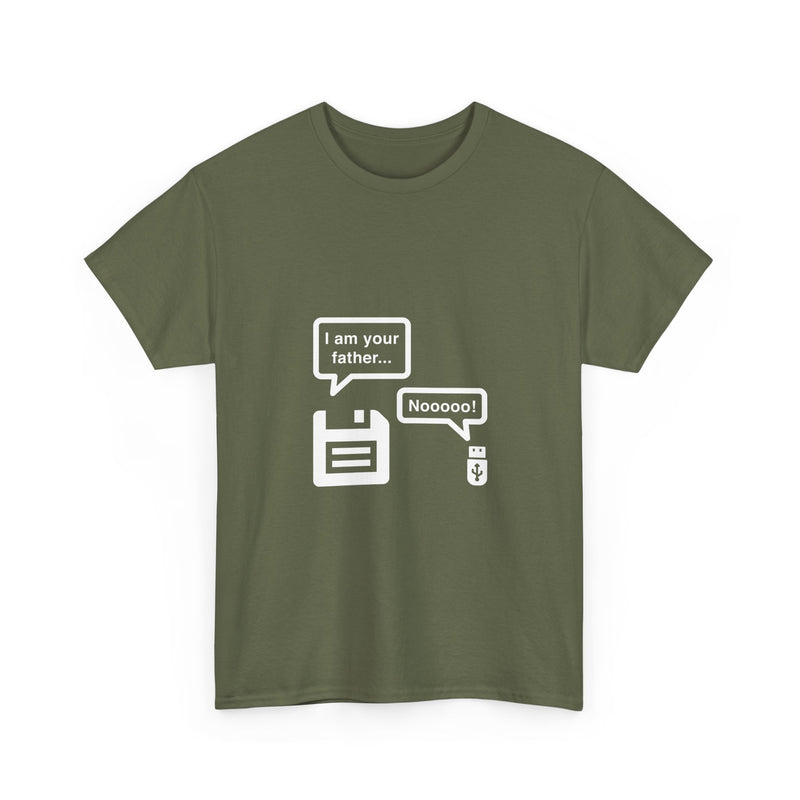 Retro Floppy Disk and USB Humor T-Shirt, Geek T-Shirt, Nerd Shirt, Tech Joke Tee, IT Gift, Programmer Humor Shirt, Digital Nostalgia Top