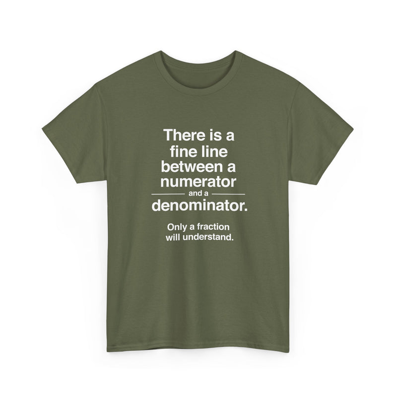 Funny Numerator Denominator Math Shirt - Regular Unisex Crewneck T-Shirt