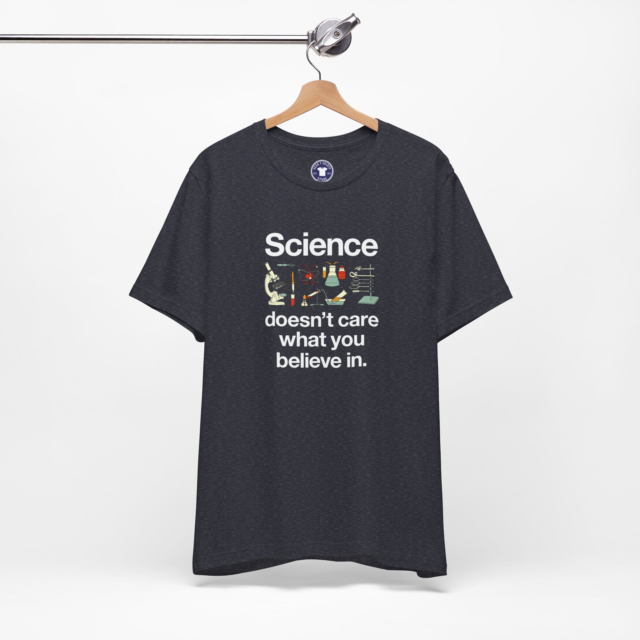 Science Doesn't Care What You Believe In - Premium Unisex Crewneck T-Shirt