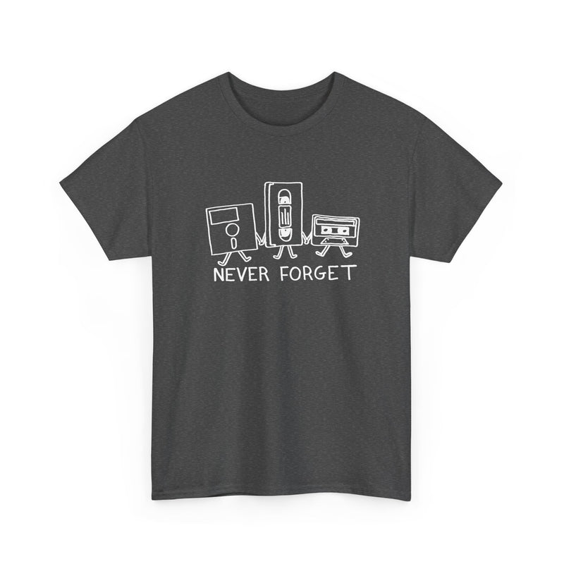 Never Forget Cassette Tapes Vhs Floppy Disks - Regular Unisex Crewneck T-Shirt