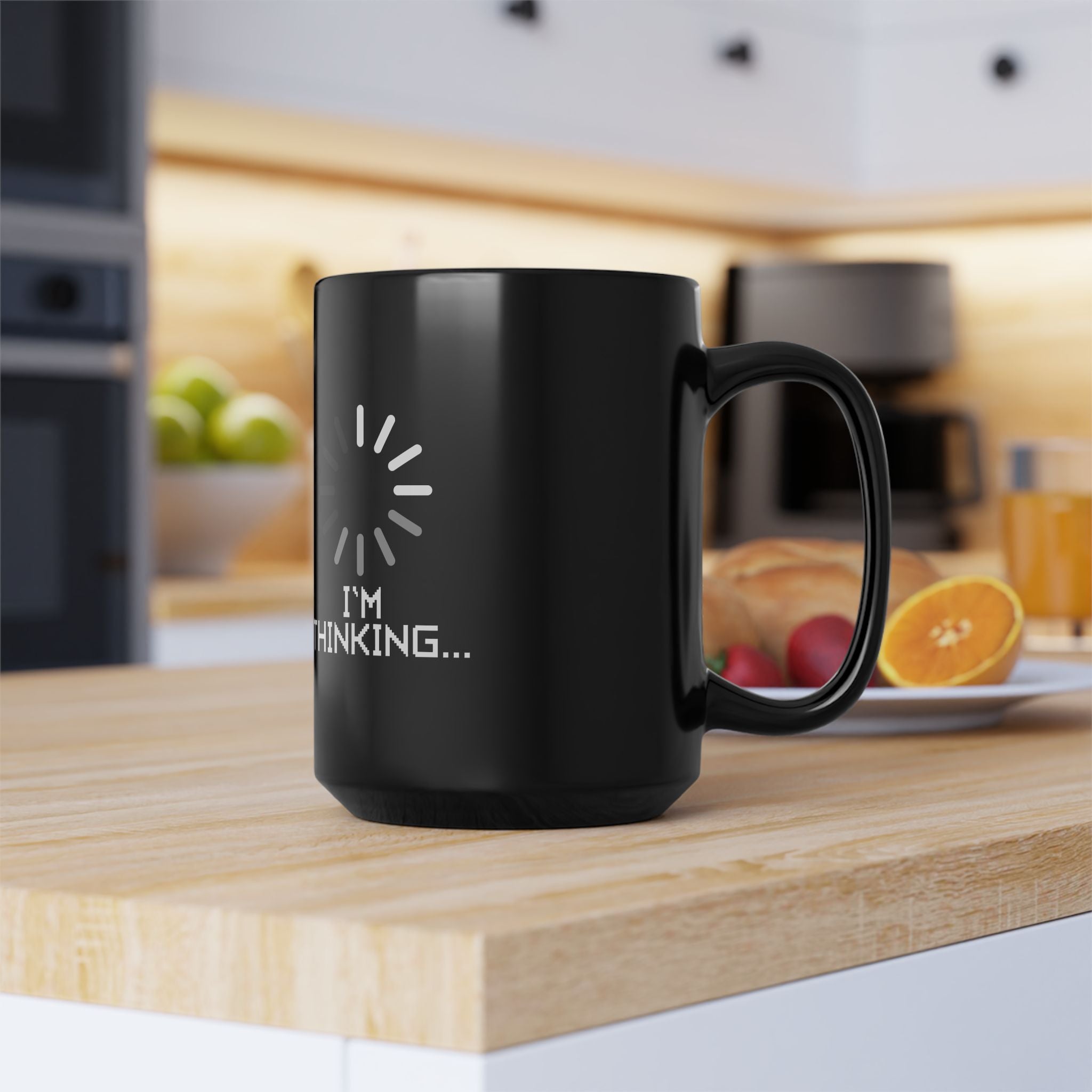 I'm Thinking Loading Wheel - Black Glossy Mug
