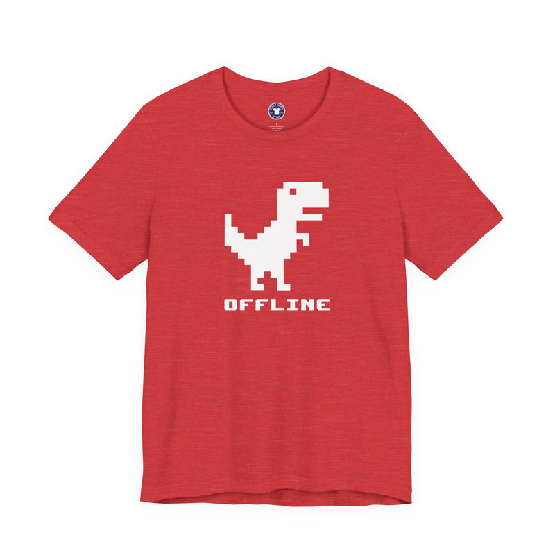 Offline - Pixelated Dinosaur Error Message - Premium Unisex Crewneck T-Shirt