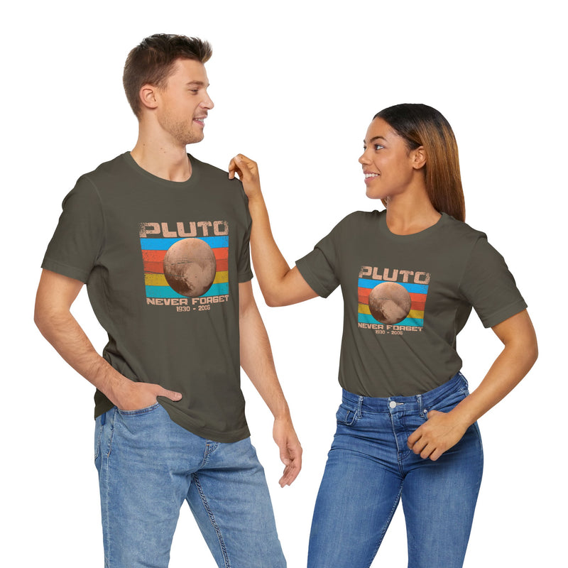 Pluto Never Forget - Geek Shirt - Funny Science Shirt - Premium Unisex Crewneck T-Shirt