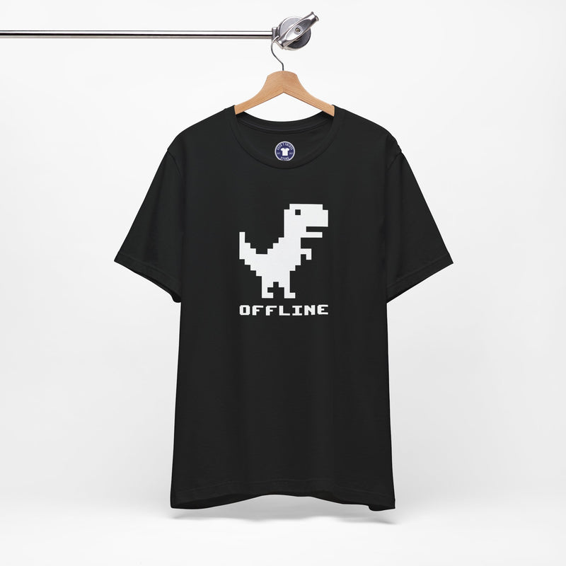 Offline - Pixelated Dinosaur Error Message - Premium Unisex Crewneck T-Shirt