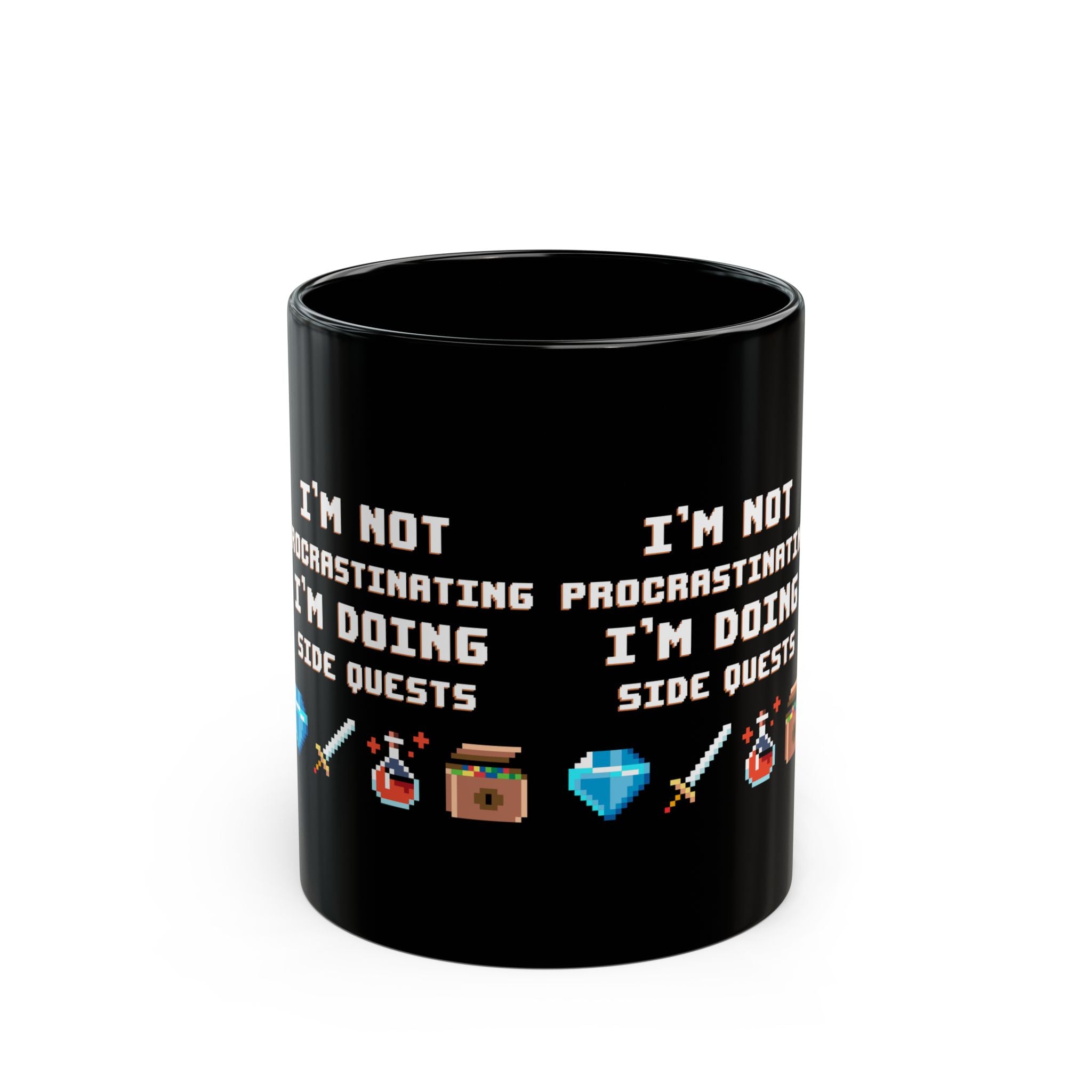 I'm Not Procrastinating I'm Doing Side Quests - Black Glossy Mug