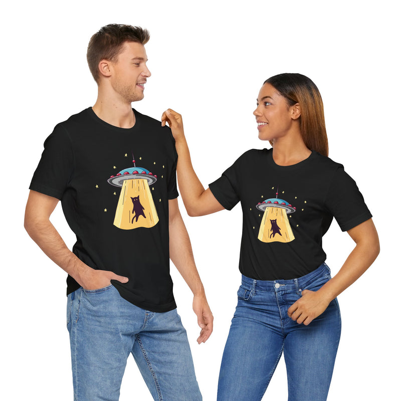 Cat Ufo Abduction - Ufo Shirt - Premium Unisex Crewneck T-Shirt