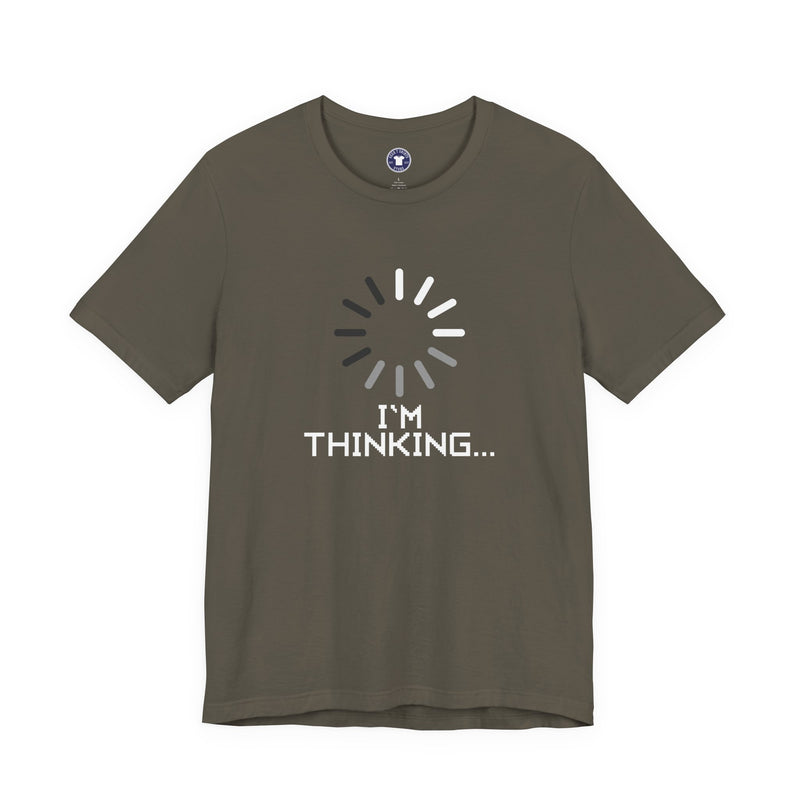 I'm Thinking Loading Wheel - Funny Coder Shirt - Premium Unisex Crewneck T-Shirt