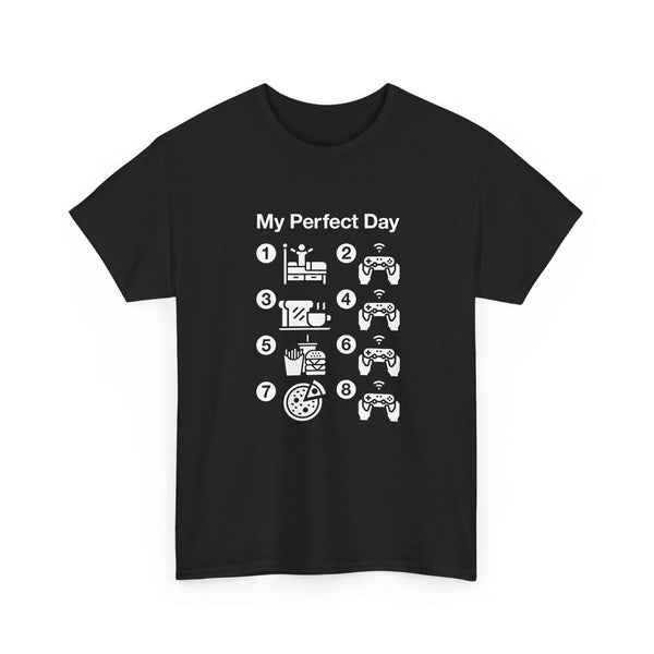My Perfect Day T-shirt, Gamer Life Shirt, Funny Gaming Tee, Snack Lover Gift, Geek T-Shirt, Nerd Shirt, Video Game Humor Apparel