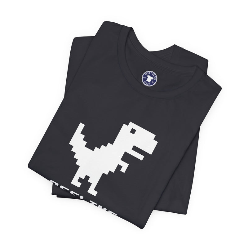 Offline - Pixelated Dinosaur Error Message - Premium Unisex Crewneck T-Shirt