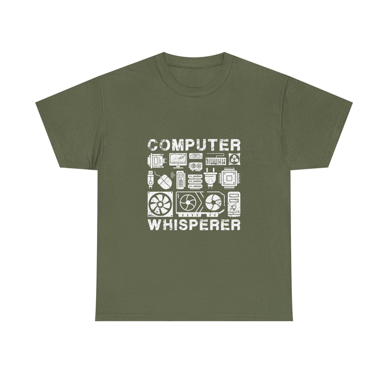 Computer Whisperer T-Shirt, Geek T-Shirt, Nerd Shirt, Tech Lover Tee, Programmer Gift, Retro Computer Parts Art, Electronics Enthusiast Top