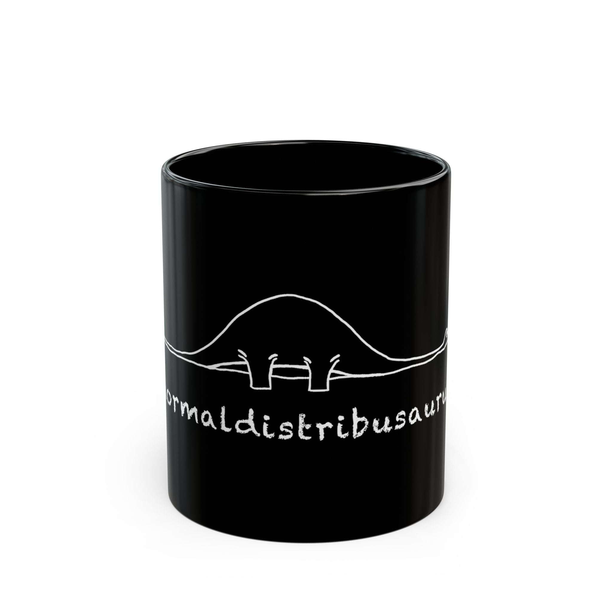 Math Statistics - Normaldistribusaurus - Black Glossy Mug