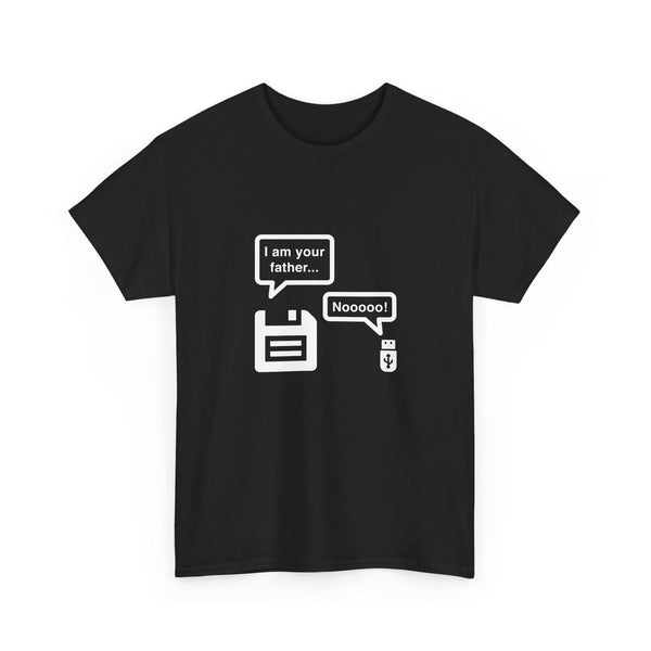 Retro Floppy Disk and USB Humor T-Shirt, Geek T-Shirt, Nerd Shirt, Tech Joke Tee, IT Gift, Programmer Humor Shirt, Digital Nostalgia Top