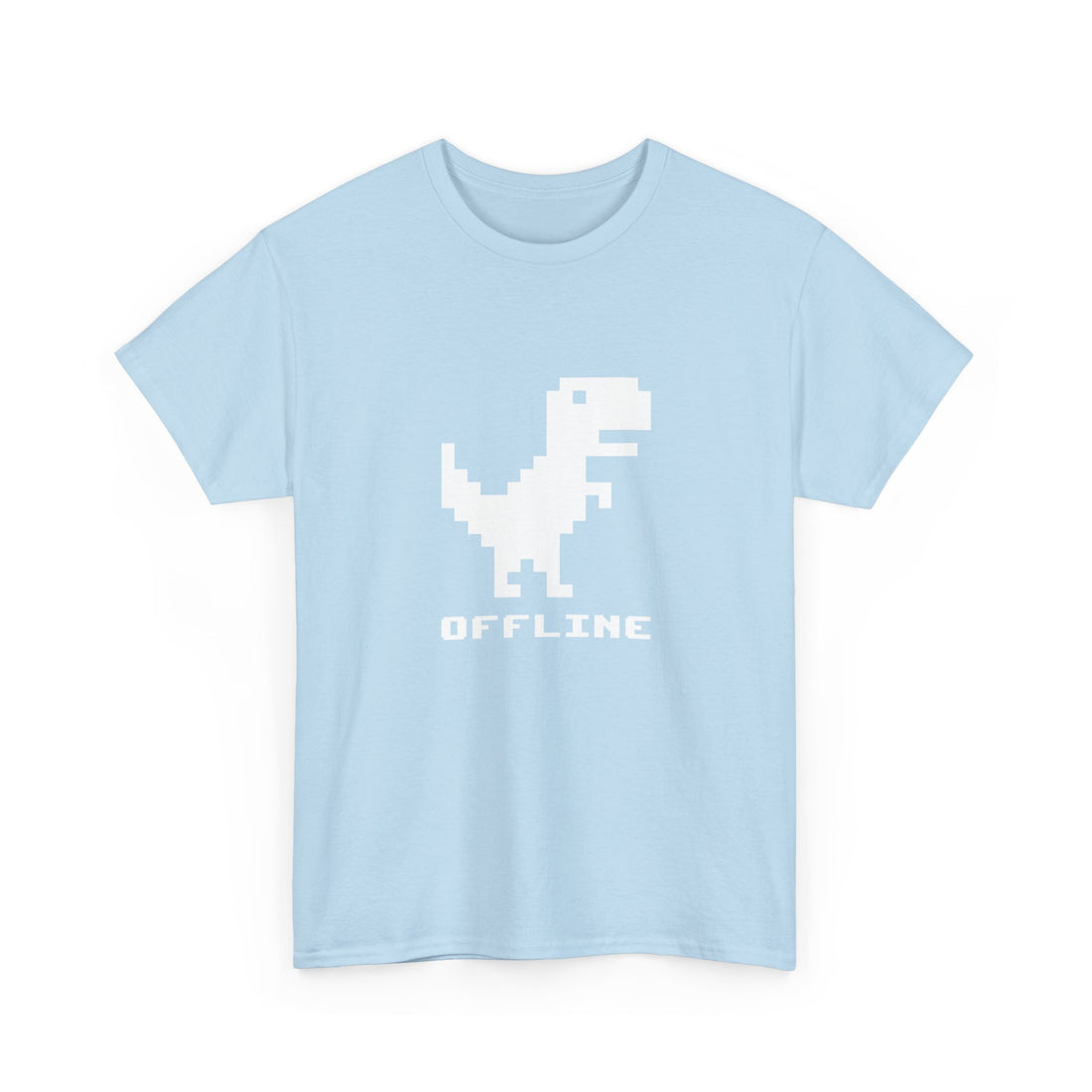 Offline - Pixelated Dinosaur Error Message -  Unisex Regular Crewneck T-Shirt