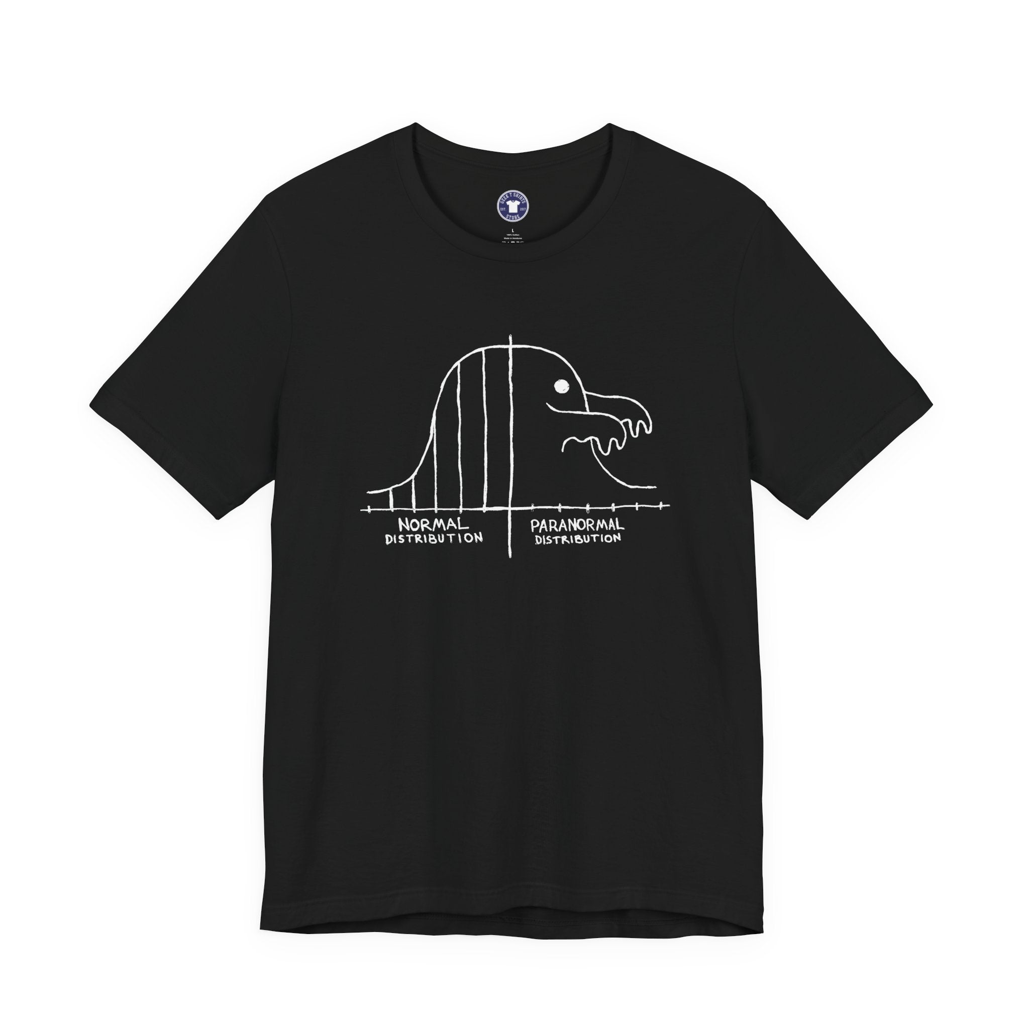 Math Statistics Paranormal Distribution Ghost - Premium Unisex Crewneck T-Shirt