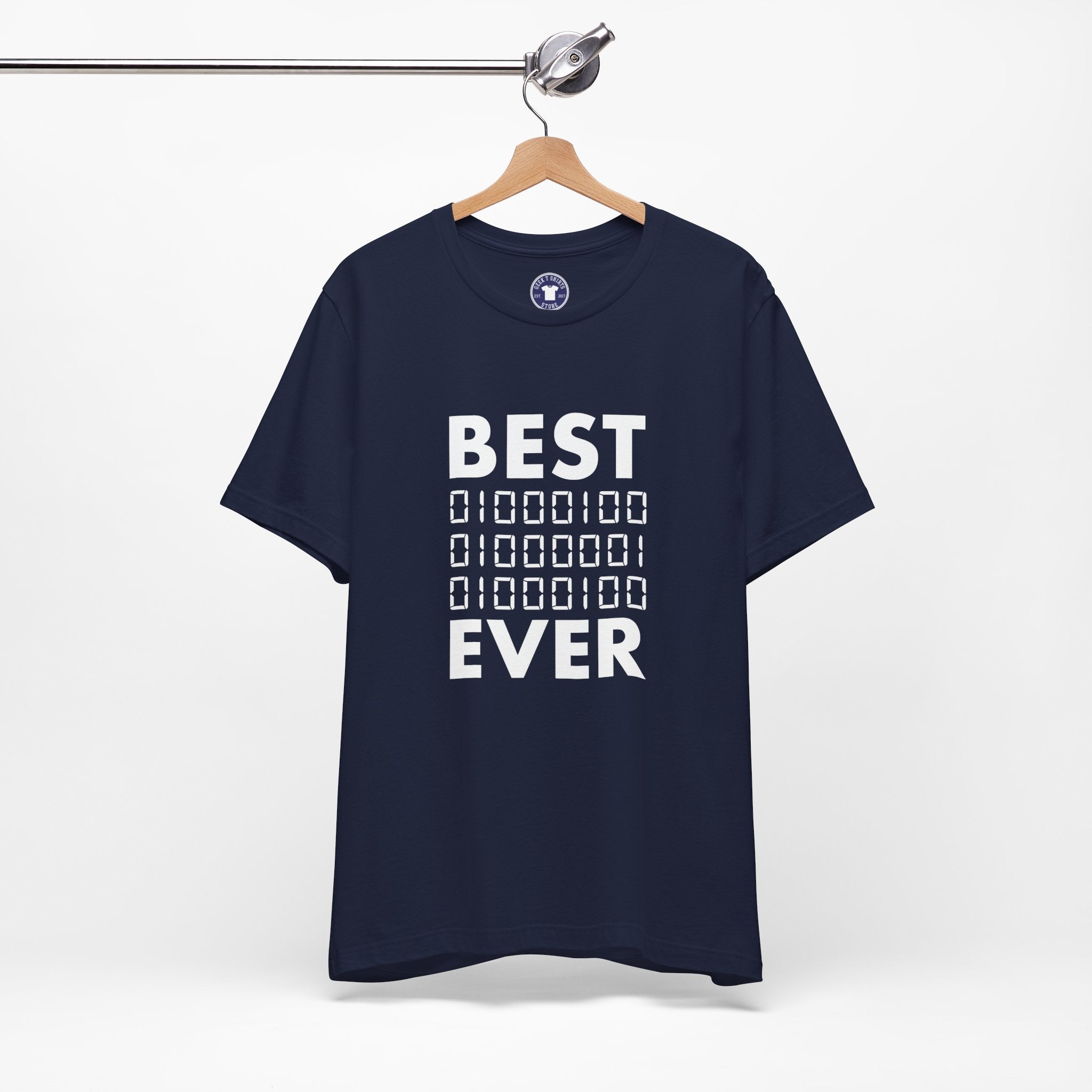 Best Dad Ever In Binary Code - Premium Unisex Crewneck T-Shirt