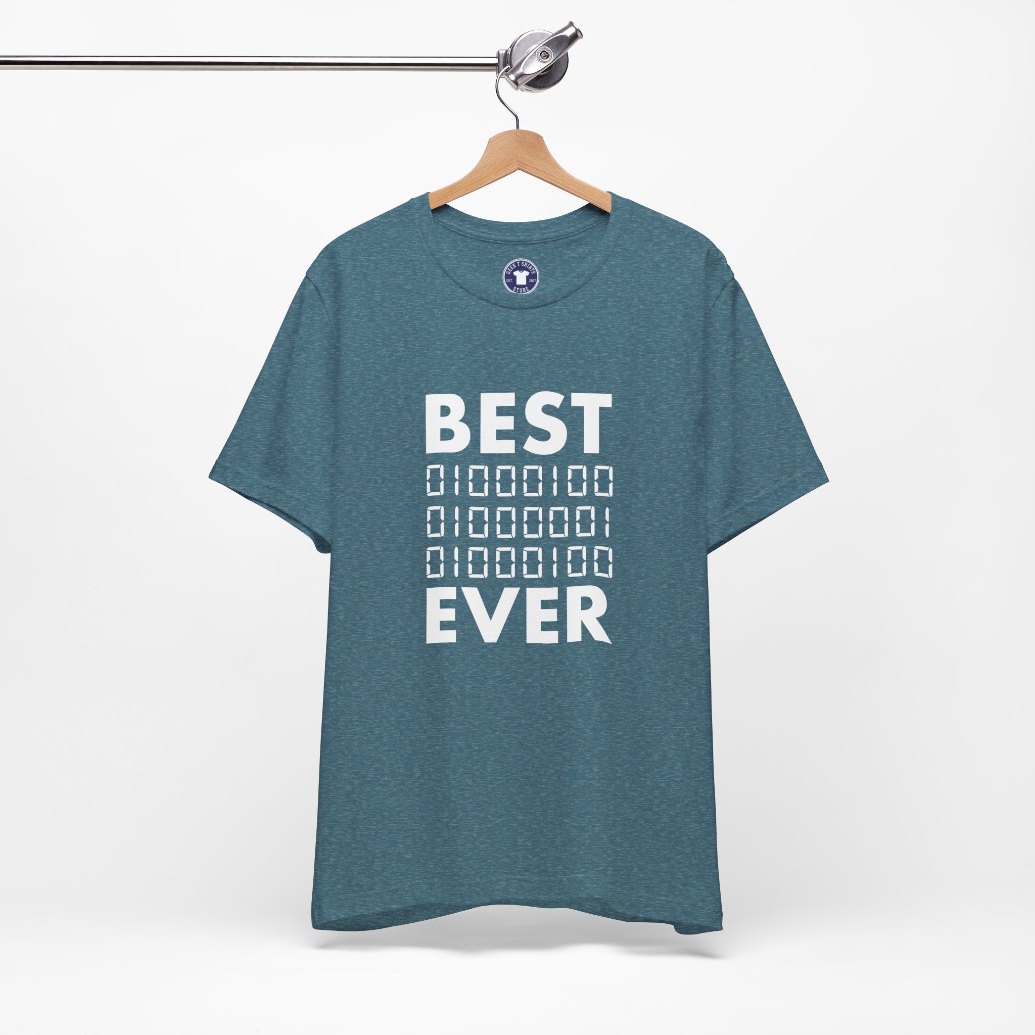 Best Dad Ever In Binary Code - Premium Unisex Crewneck T-Shirt