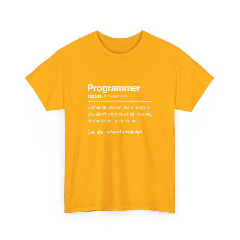 Programmer Noun Coding T-Shirt - Nerd Shirt - It Shirt - Regular Unisex Crewneck T-Shirt