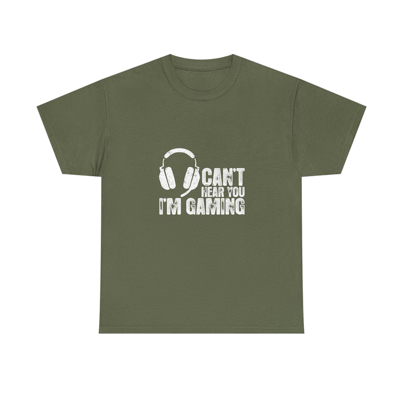 Can't Hear You I'm Gaming T-Shirt, Gamer Gift Tee, Video Game Shirt, Geek T-Shirt, Nerd Shirt, Casual Gamer Apparel, Gaming Headset Design