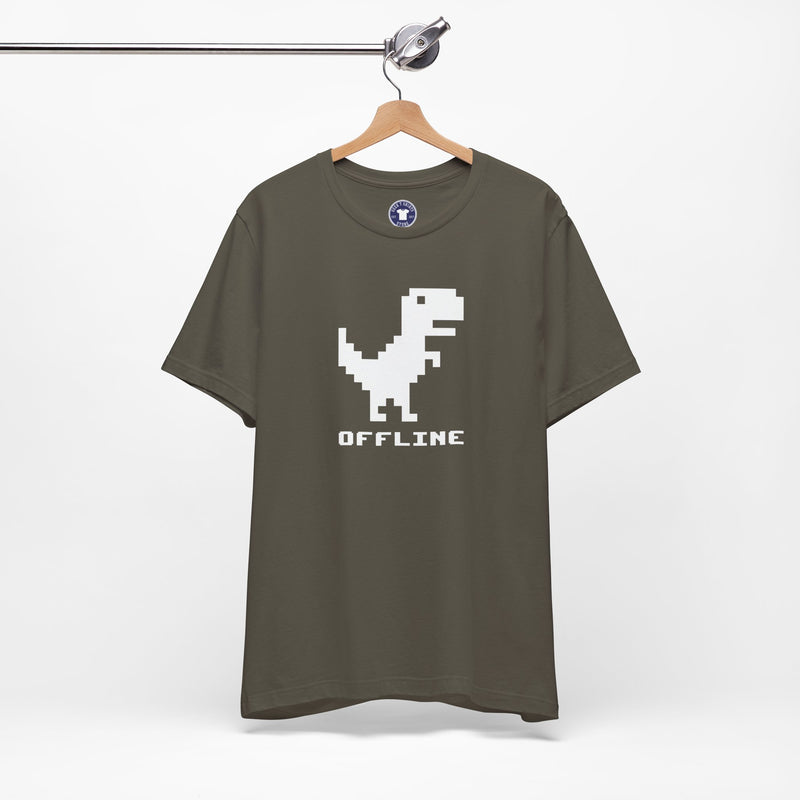Offline - Pixelated Dinosaur Error Message - Premium Unisex Crewneck T-Shirt