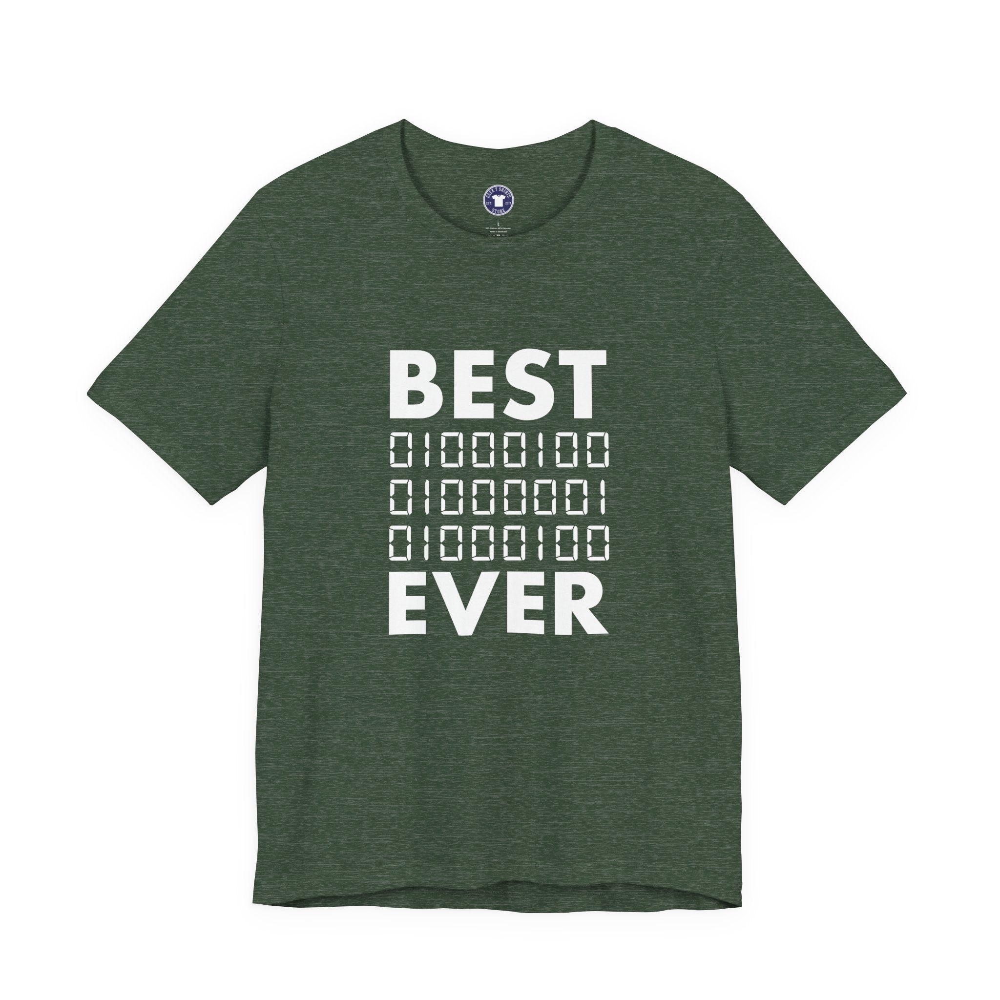 Best Dad Ever In Binary Code - Premium Unisex Crewneck T-Shirt