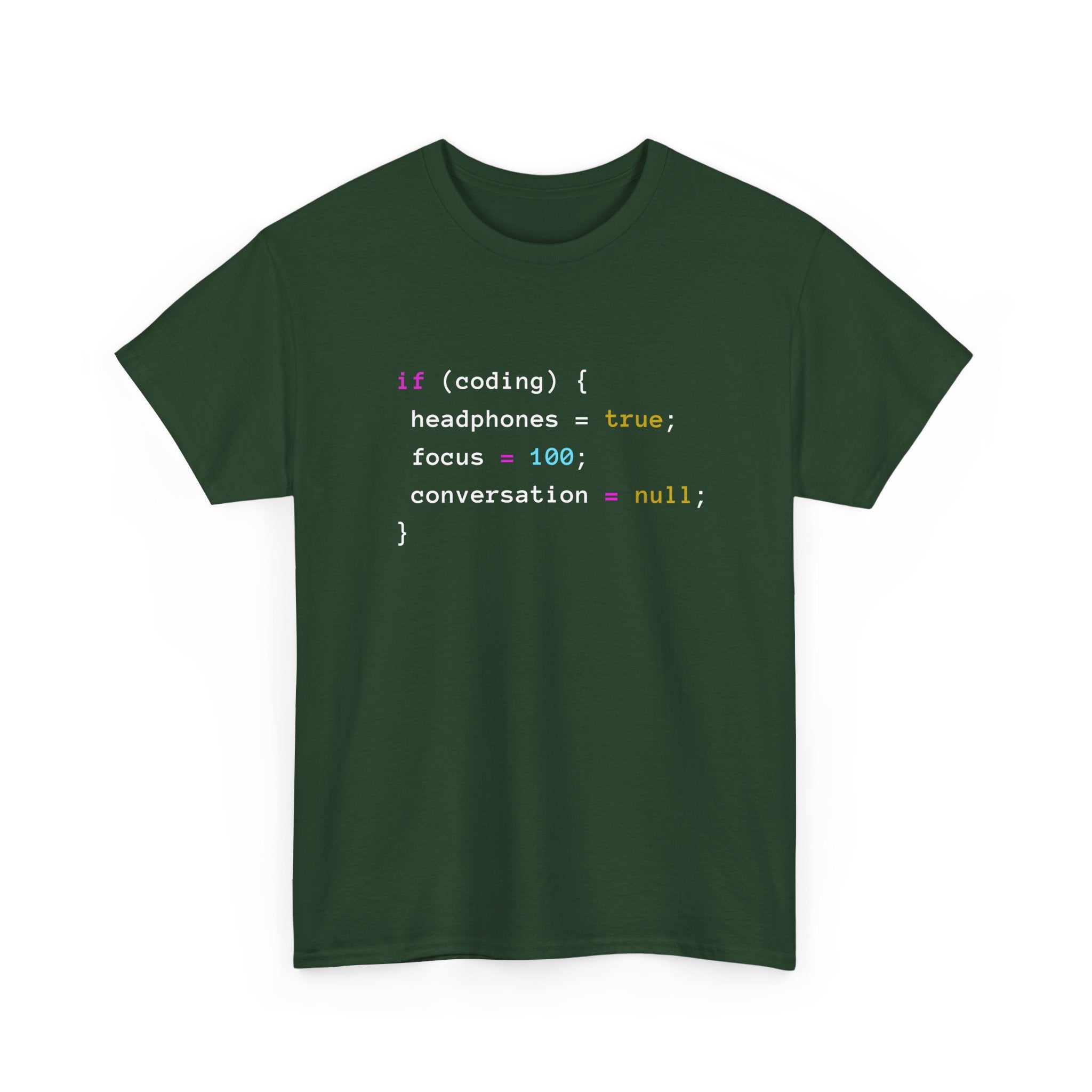 Coding With Headphones Javascript T-Shirt - Nerd Shirt - Regular Unisex Crewneck T-Shirt