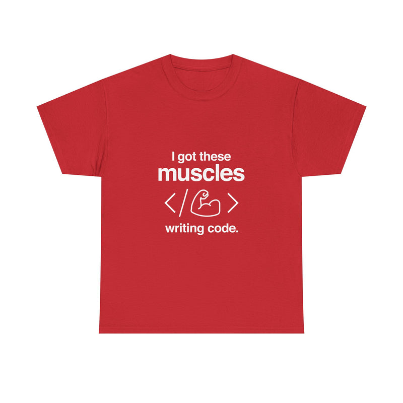 Coding Muscle T-shirt, Programmer Humor Tee, Geek T-Shirt, Nerd Shirt, Tech Gift, Developer Shirt, Funny Coding Apparel, Programmer Present