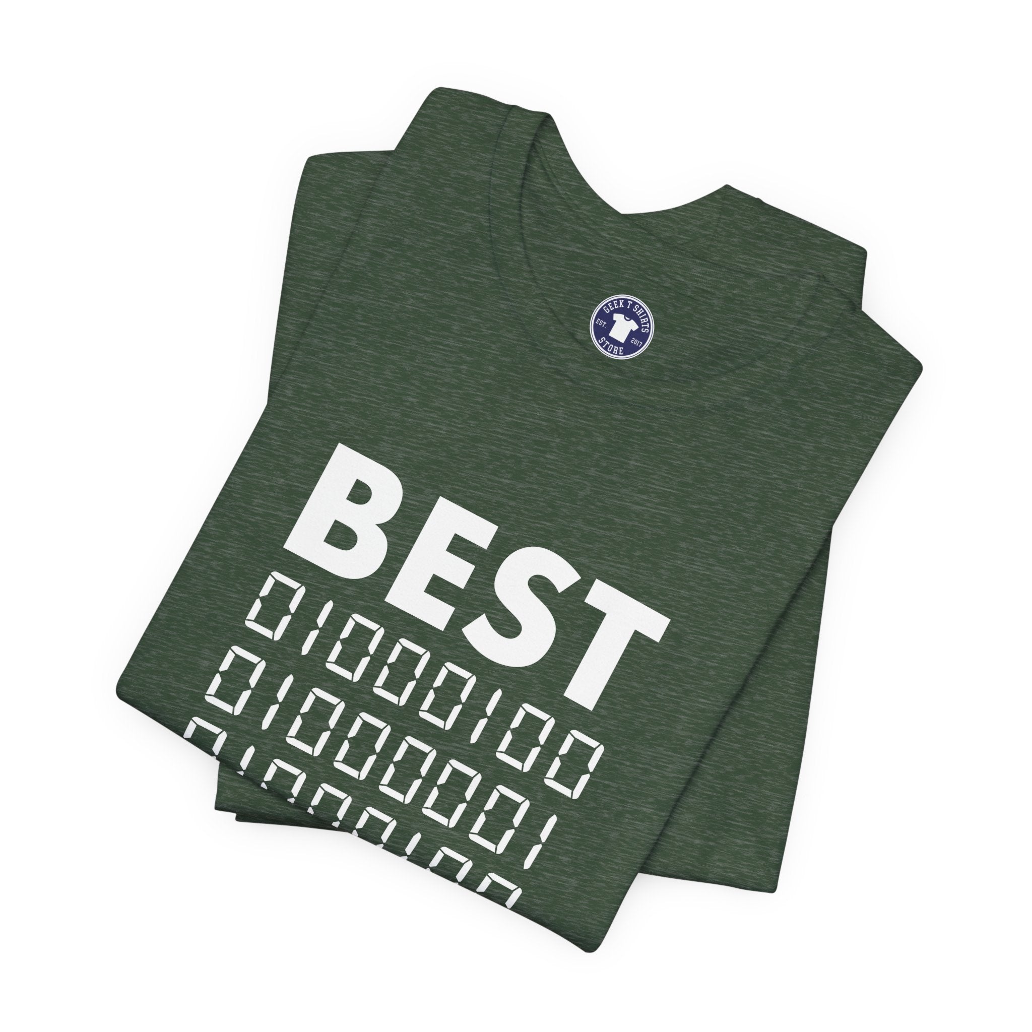 Best Dad Ever In Binary Code - Premium Unisex Crewneck T-Shirt