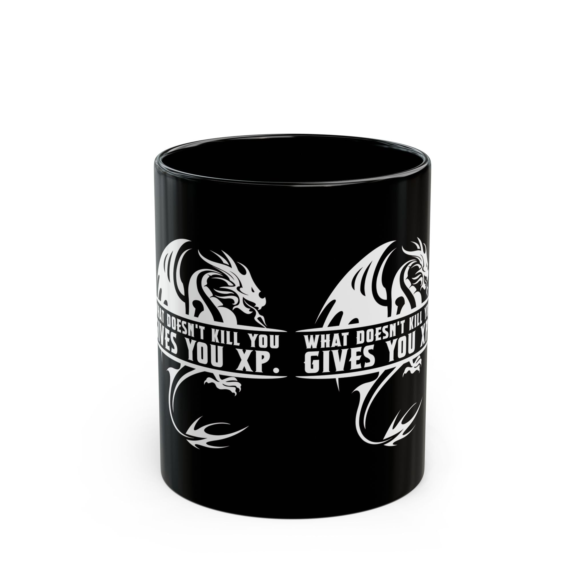 What Doesnt Kill You Gives You XP - Black Glossy Mug