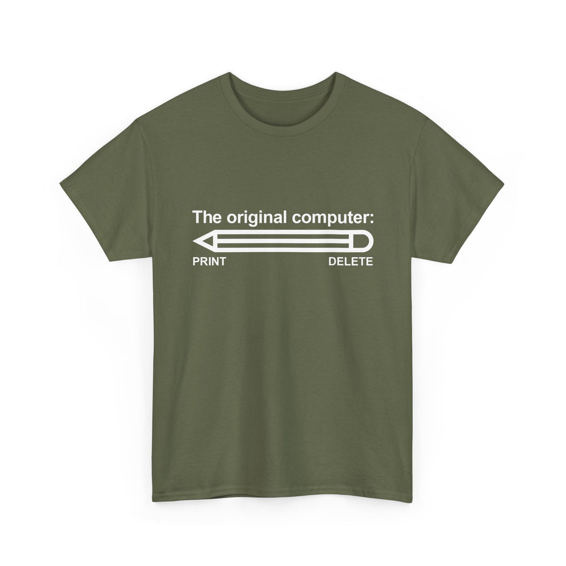The Original Computer T-Shirt, Pencil Humor Tee, Funny Graphic Gift, Creative Writing Shirt, Retro Art Apparel, Stationery Lover Present, Ed