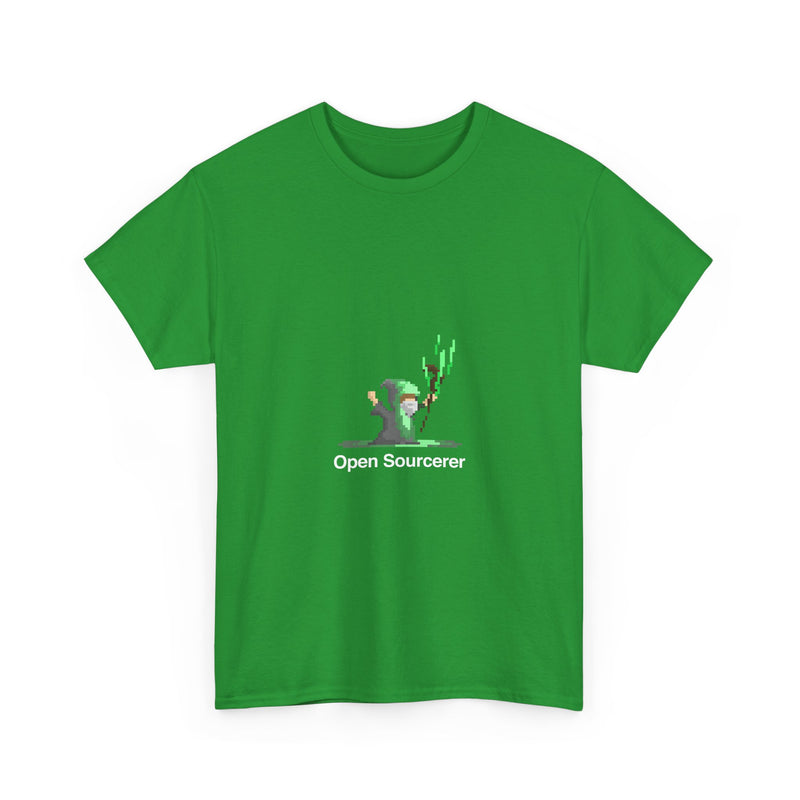 Open Sourcerer Geek T-Shirt, Nerd Shirt, Pixel Art Mage Tee, Retro Gaming Shirt, Programmer Gift, Tech Humor Top, Coding Wizard Tee