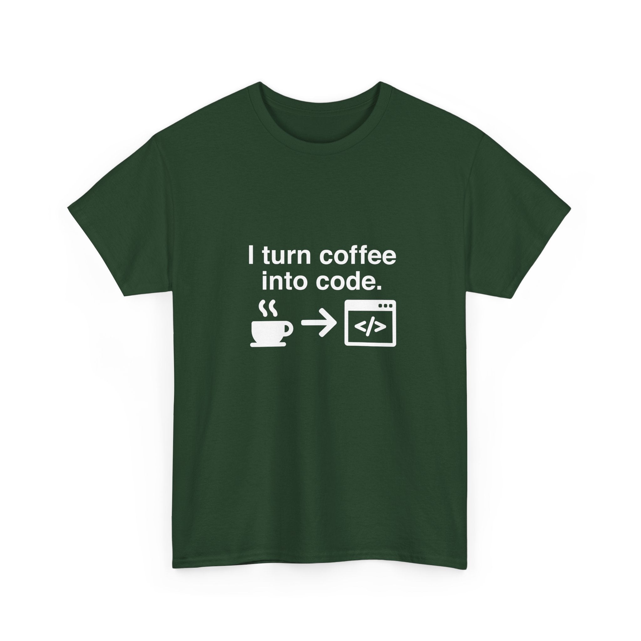 I Turn Coffee Into Code - Coder Shirt -  Unisex Crewneck T-Shirt