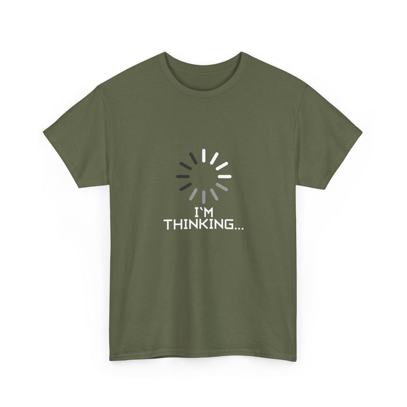 I'm Thinking Loading Wheel - Funny Coder Shirt - Regular Unisex Crewneck T-Shirt