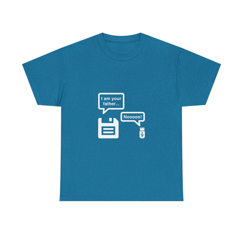 Retro Floppy Disk and USB Humor T-Shirt, Geek T-Shirt, Nerd Shirt, Tech Joke Tee, IT Gift, Programmer Humor Shirt, Digital Nostalgia Top