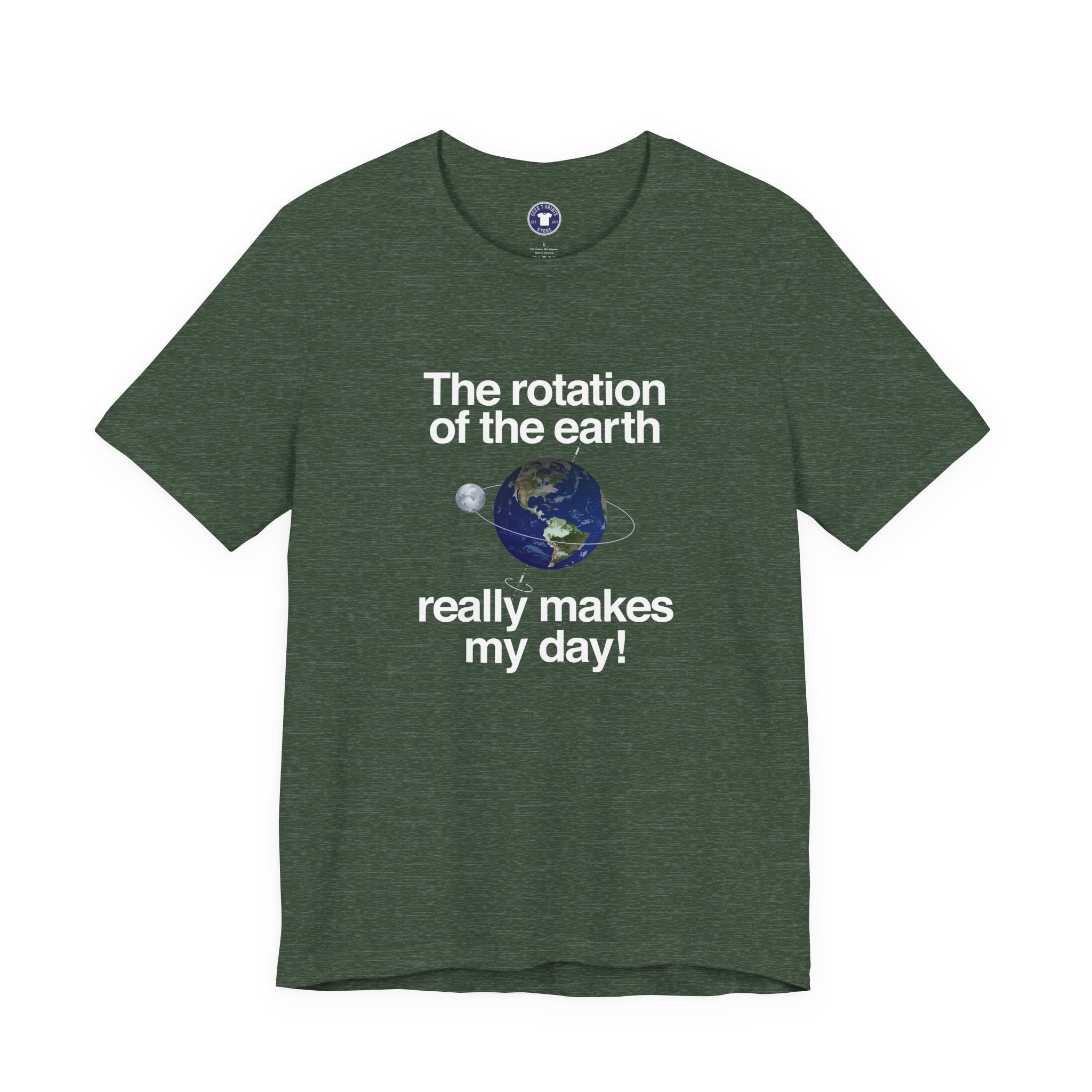 The Rotation Of The Earth Really Makes My Day - Premium Unisex Crewneck T-Shirt