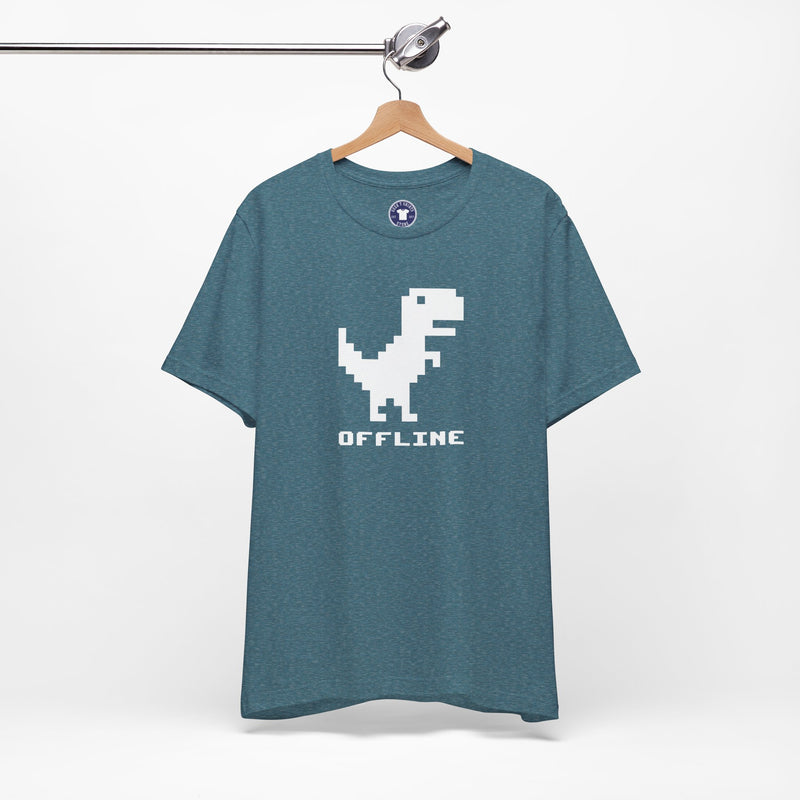 Offline - Pixelated Dinosaur Error Message - Premium Unisex Crewneck T-Shirt