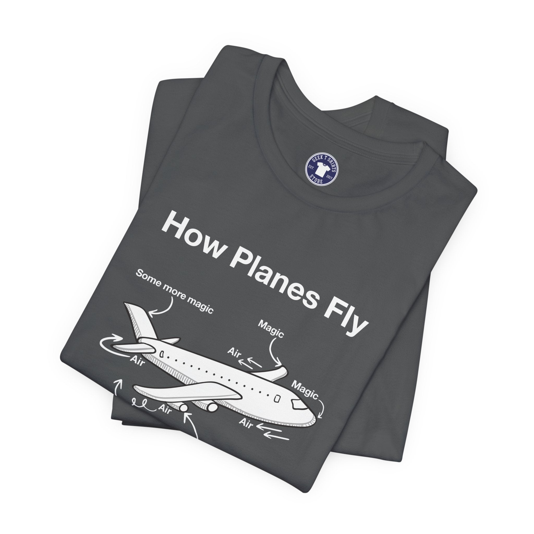 How Planes Fly Funny Aerospace Engineer - Premium Unisex Crewneck T-Shirt