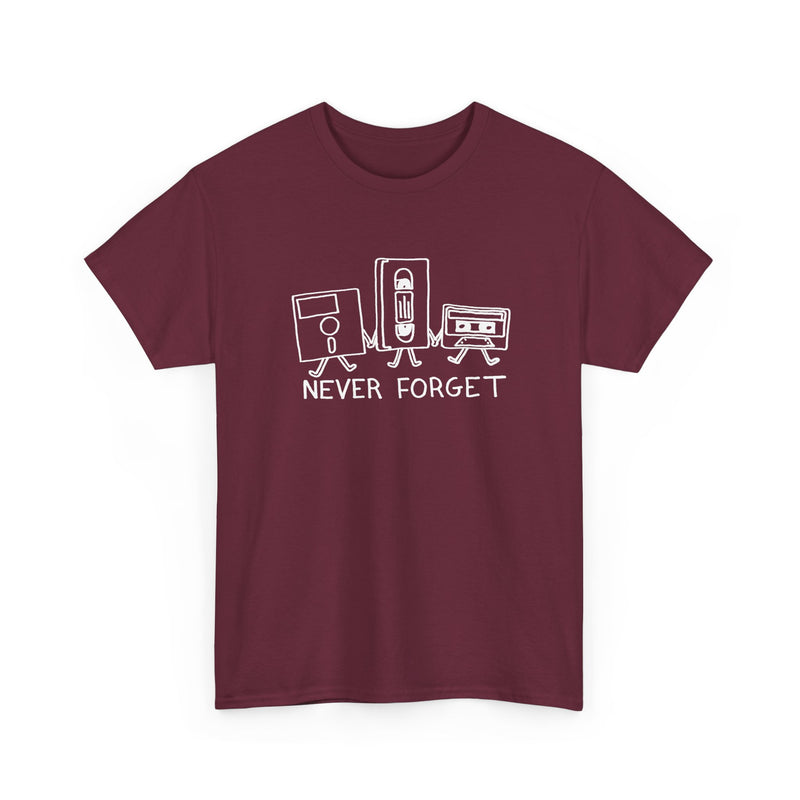 Never Forget Cassette Tapes Vhs Floppy Disks - Regular Unisex Crewneck T-Shirt