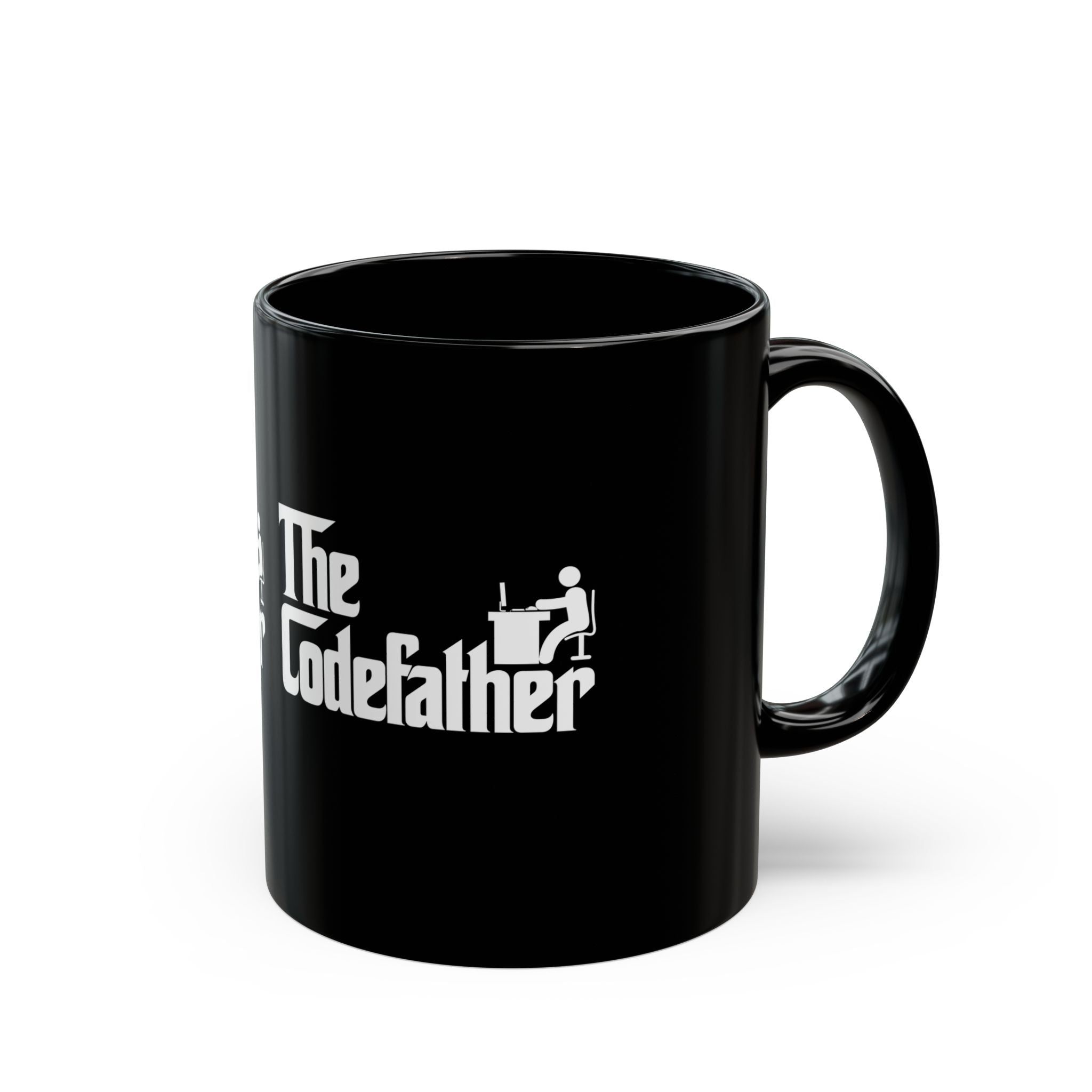 The Code Father - Programmer Coder Dad - Black Glossy Mug