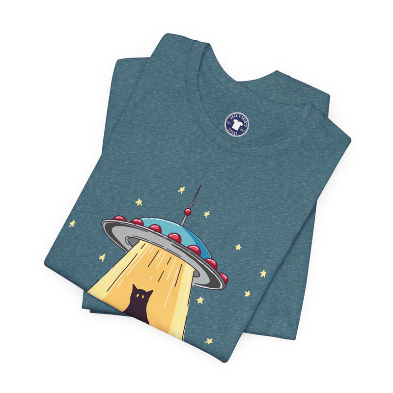 Cat Ufo Abduction - Ufo Shirt - Premium Unisex Crewneck T-Shirt
