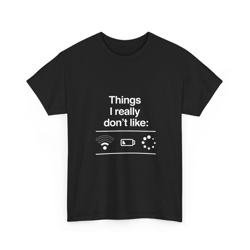 Funny Geek T-Shirt, Nerd Shirt, Tech Humor Tee, WiFi Battery Loading Joke Top, Geek Gift Present, Internet Meme Shirt, Sarcastic Humor Tee